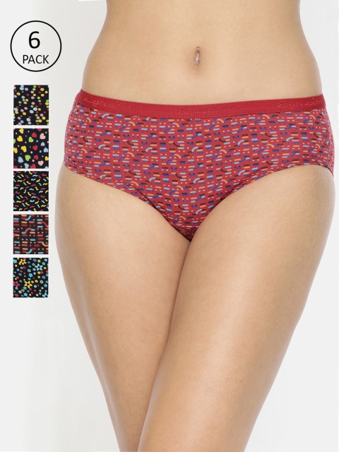 

LYRA Women Pack of 6 Assorted Printed Hipster Briefs LYRA_PTY_211, Multi