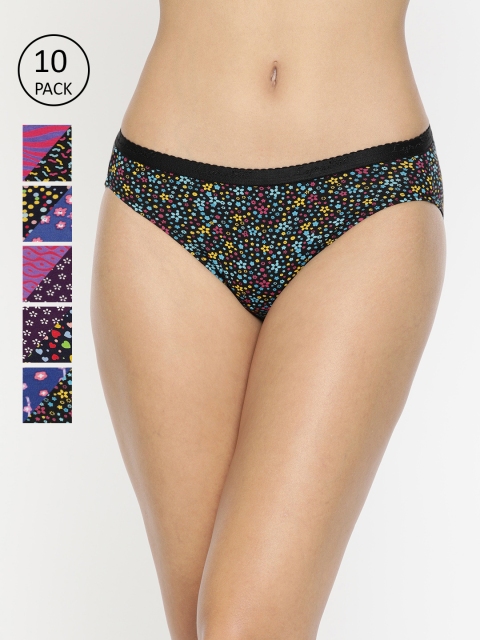 

LYRA Women Pack of 10 Assorted Printed Bikini Briefs LYRA_PTY_212, Multi