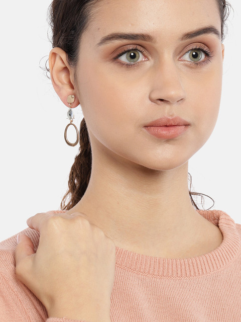 

Ayesha Gold-Toned Teardrop Shaped Drop Earrings