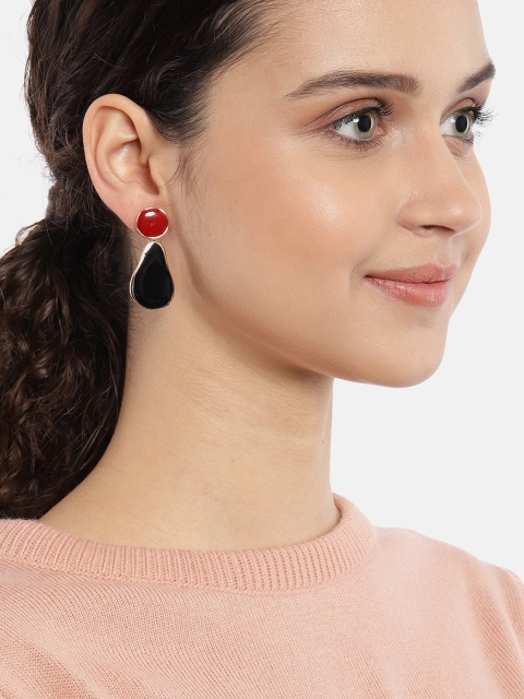 

Ayesha Maroon & Black Contemporary Drop Earrings