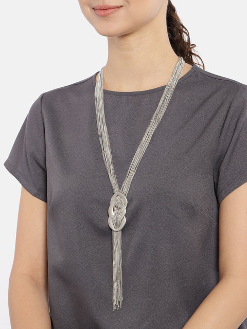 

Ayesha Silver-Plated Multilayered Tasselled Necklace