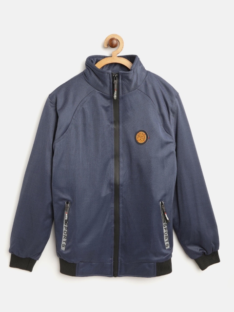 

VOXATI Boys Navy Blue Solid Bomber Jacket