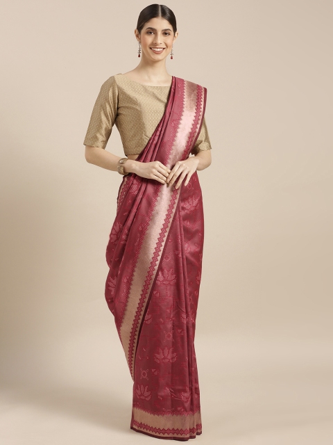 

PACHE Maroon Art Silk Woven Design Banarasi Saree