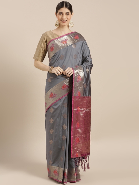 

PACHE Grey Art Silk Woven Design Banarasi Saree