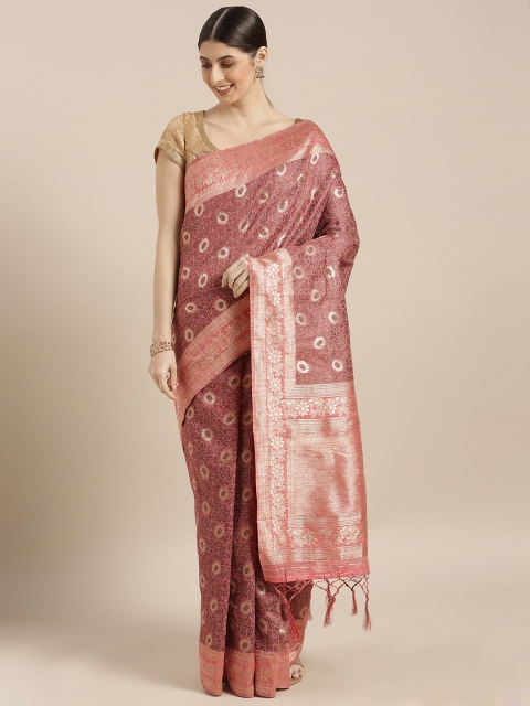 

PACHE Pink Art Silk Woven Design Banarasi Saree