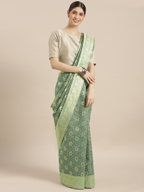

PACHE Green Art Silk Woven Design Banarasi Saree