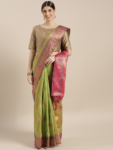 

PACHE Green Art Silk Woven Design Banarasi Saree