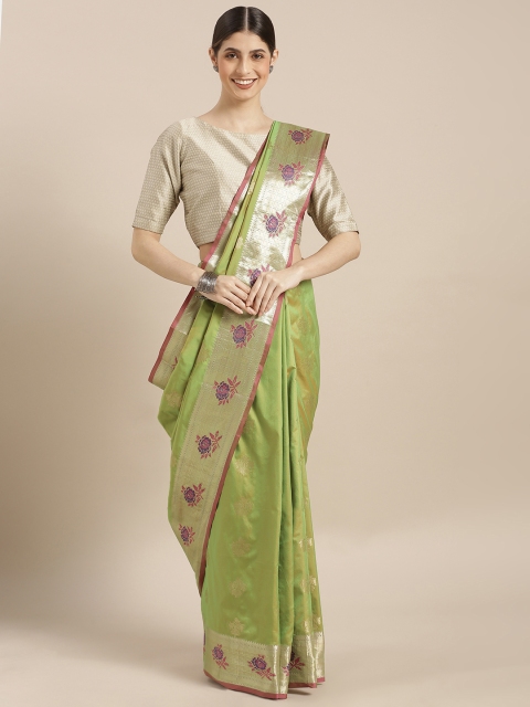 

PACHE Green Art Silk Woven Design Banarasi Saree
