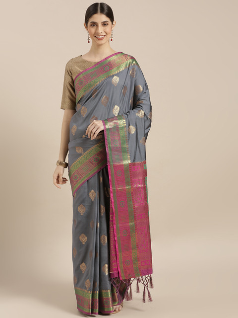 

PACHE Grey Art Silk Woven Design Banarasi Saree
