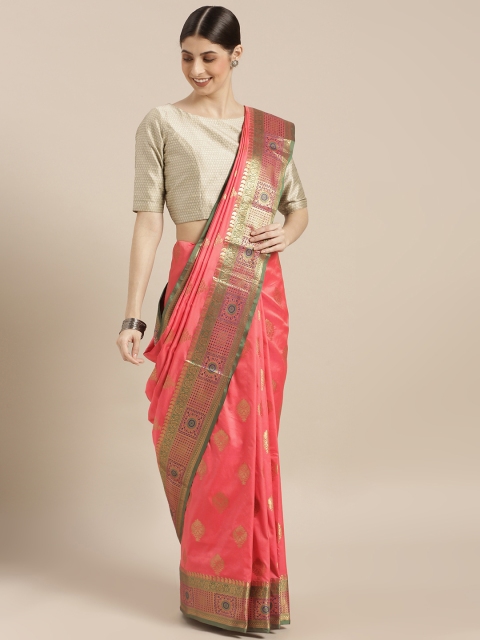 

PACHE Pink Art Silk Woven Design Banarasi Saree