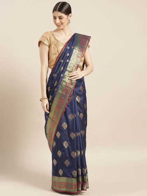 

PACHE Navy Blue Art Silk Woven Design Banarasi Saree