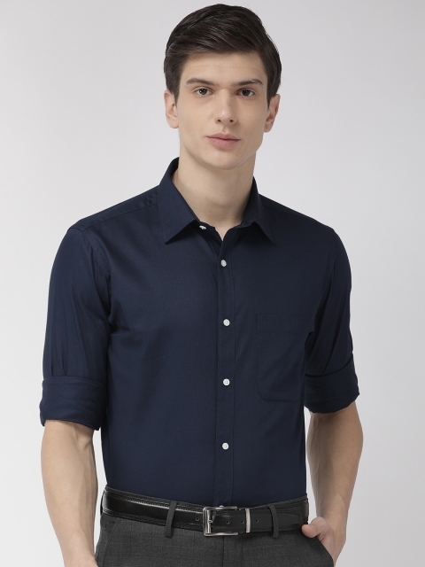 

Raymond Men Navy Blue Slim Fit Self Design Formal Shirt