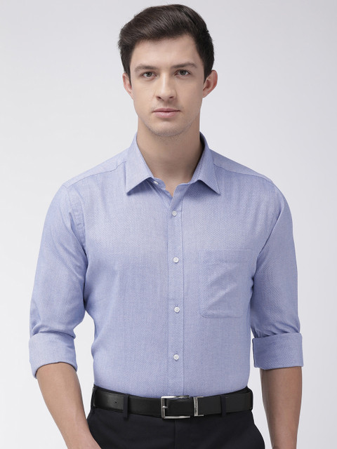 

Raymond Men Blue Self-Design Slim Fit Formal Shirt