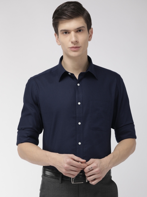 

Raymond Men Navy Blue Slim Fit Self Design Formal Shirt