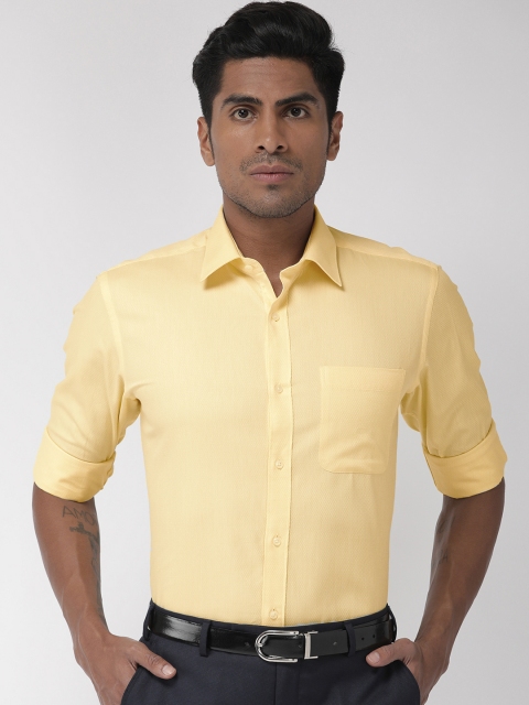 

Raymond Men Yellow Slim Fit Self Design Formal Shirt