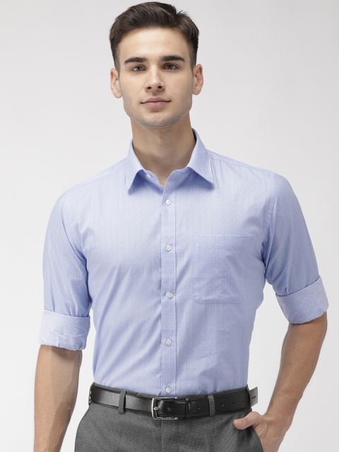 

Raymond Men Blue Slim Fit Self Design Formal Shirt
