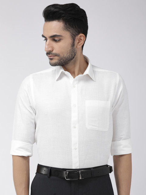

Raymond Men White Slim Fit Self Design Formal Shirt