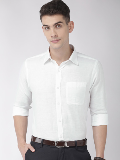 

Raymond Men White Self Design Slim Fit Formal Shirt