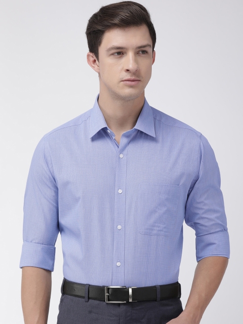 

Raymond Men Blue Slim Fit Self Design Formal Shirt