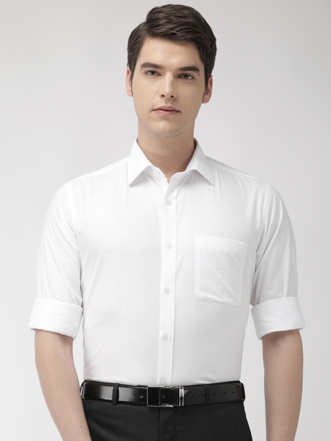 

Raymond Men White Slim Fit Self Design Formal Shirt