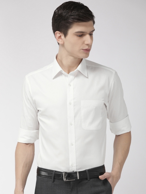

Raymond Men White Slim Fit Self Design Formal Shirt