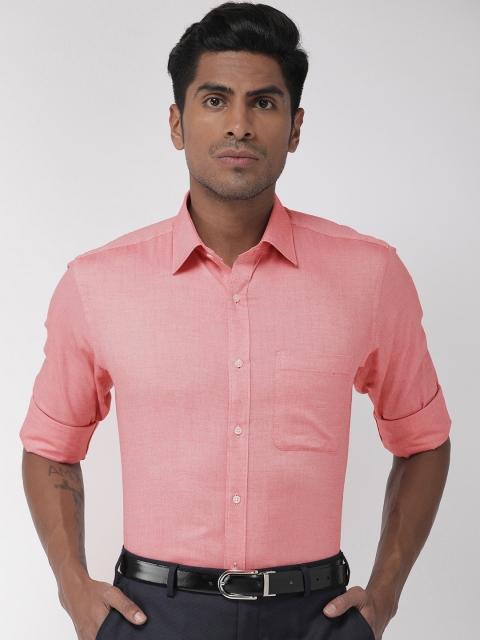 

Raymond Men Red Slim Fit Self Design Formal Shirt