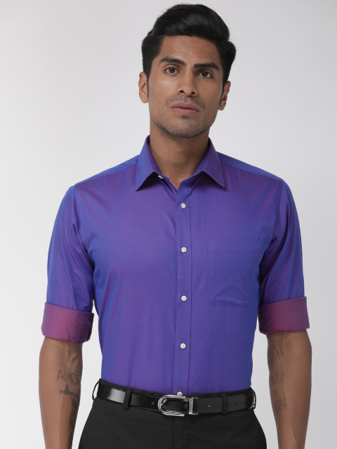 

Raymond Men Blue & Pink Dual-Toned Slim Fit Solid Formal Shirt