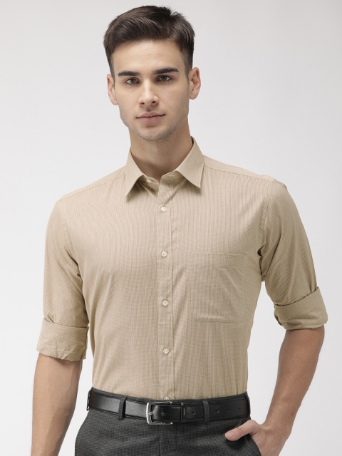 

Raymond Men Beige & Brown Slim Fit Checked Formal Shirt