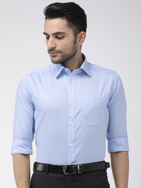 

Raymond Men Blue Slim Fit Self Design Formal Shirt