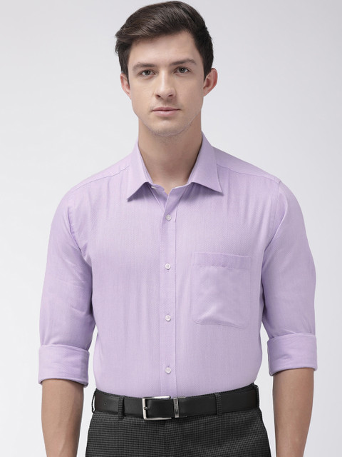 

Raymond Men Purple Slim Fit Self Design Formal Shirt