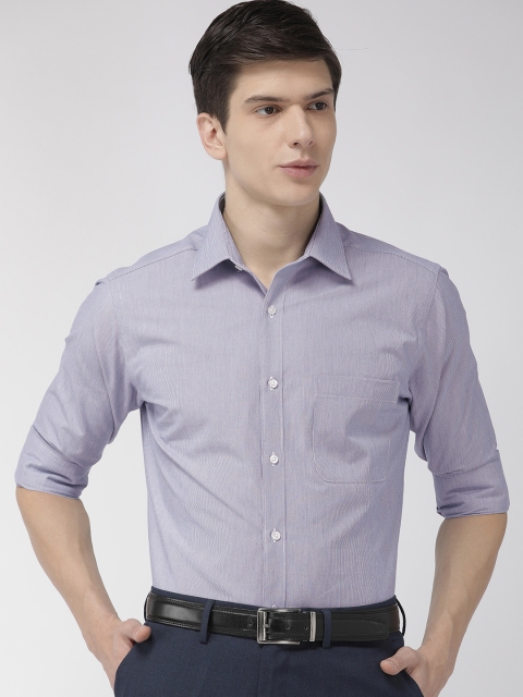 

Raymond Men Blue & White Slim Fit Self Striped Formal Shirt