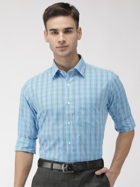 

Raymond Men Blue & Black Slim Fit Checked Formal Shirt