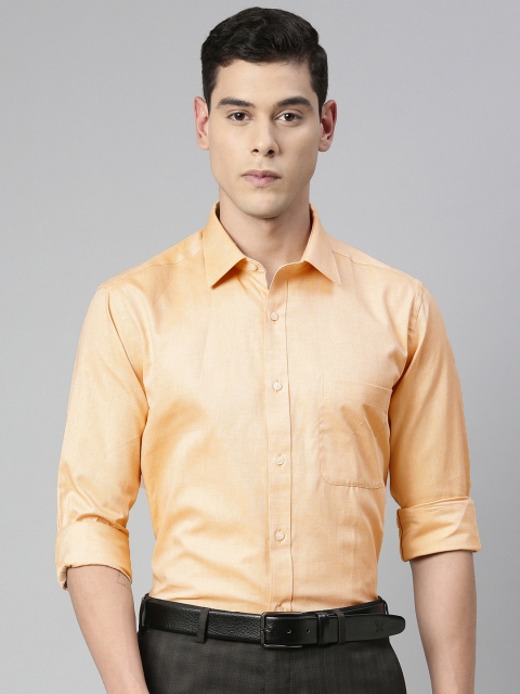 

Raymond Men Peach-Coloured Slim Fit Solid Formal Shirt