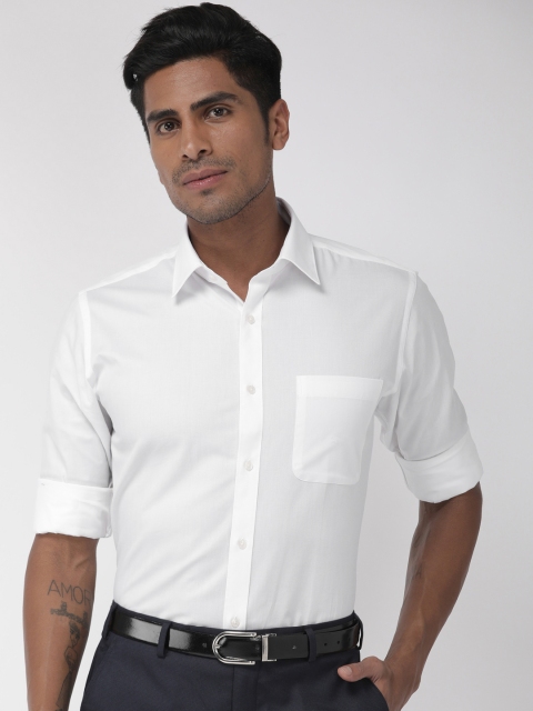 

Raymond Men White Slim Fit Self Design Formal Shirt