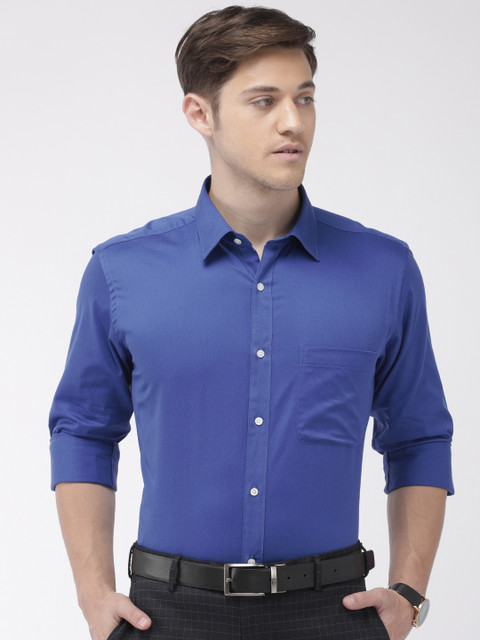 

Raymond Men Blue Slim Fit Solid Formal Shirt