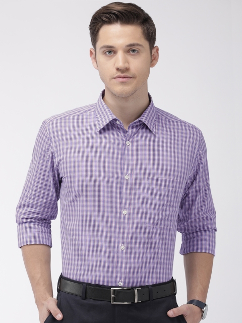 

Raymond Men Blue & Pink Slim Fit Checked Formal Shirt