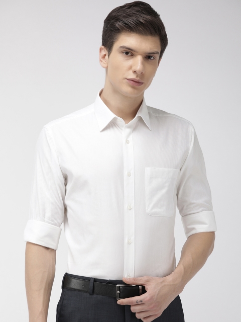 

Raymond Men White Slim Fit Self Design Formal Shirt
