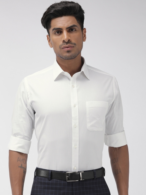 

Raymond Men White Slim Fit Self Design Formal Shirt