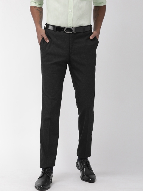 

Raymond Men Charcoal Grey Slim Fit Solid Regular Trousers