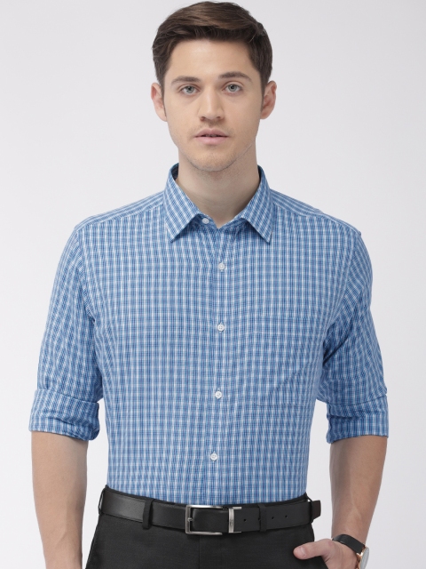

Raymond Men Blue & White Slim Fit Checked Formal Shirt