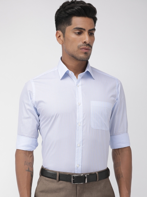 

Raymond Men Blue & White Slim Fit Striped Formal Shirt