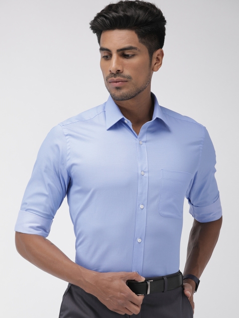 

Raymond Men Blue Slim Fit Self Design Formal Shirt