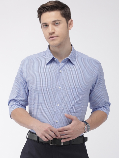 

Raymond Men Blue & White Slim Fit Checked Formal Shirt