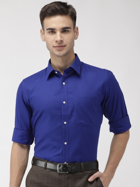 

Raymond Men Blue Slim Fit Self Design Formal Shirt