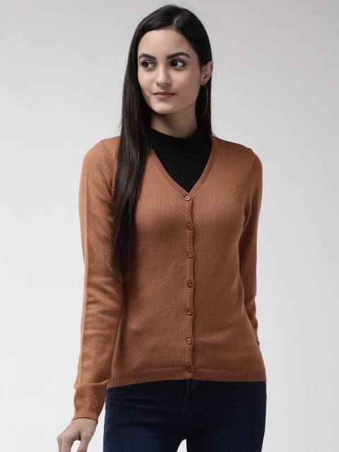 

Madame Women Brown Solid Cardigan