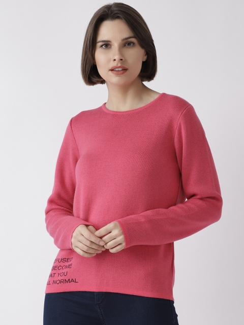 

Madame Women Pink Solid Sweater