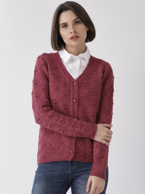 

Madame Women Pink Open Knit Cardigan