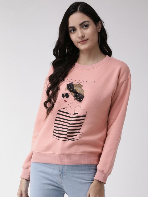 

Madame Women Dusty Pink Printed Sweatshirt