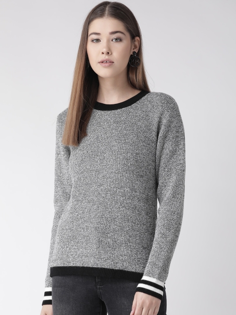 

Madame Women Charcoal Grey Melange Effect Pullover