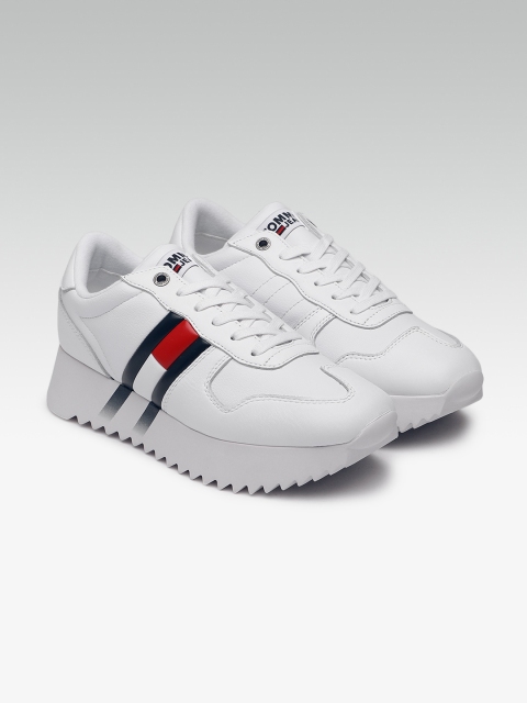 

Tommy Hilfiger Women White Leather Sneakers